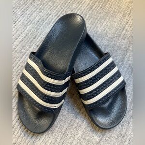 Adidas Adilette Slides Men’s size 10 Navy White